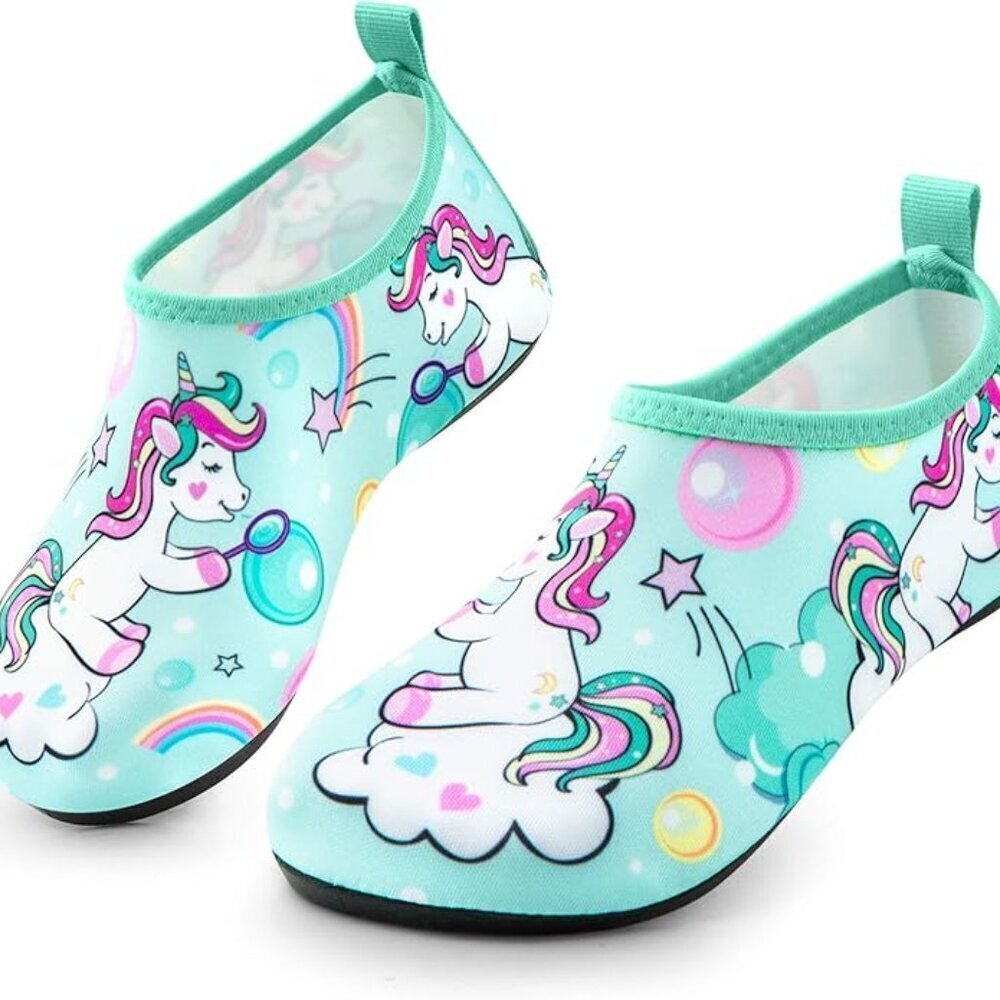 Unbranded Water Shoes Unicorn Aqua Blue Non-Slip Kids 5.5